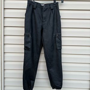 KanCan rooney ultra high rise faux leather joggers